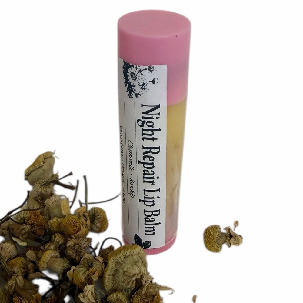 Night Repair Lip Balm Chamomile Rosehip Beeswax Jojoba Coconut Oil Overnight